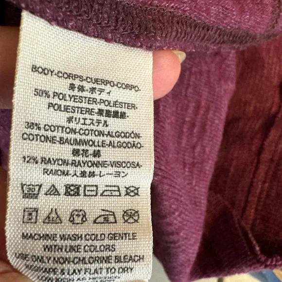 Free People We the Free Split Back Funnel Neck Top Plum Purple Knit Size s - Picture 11 of 12